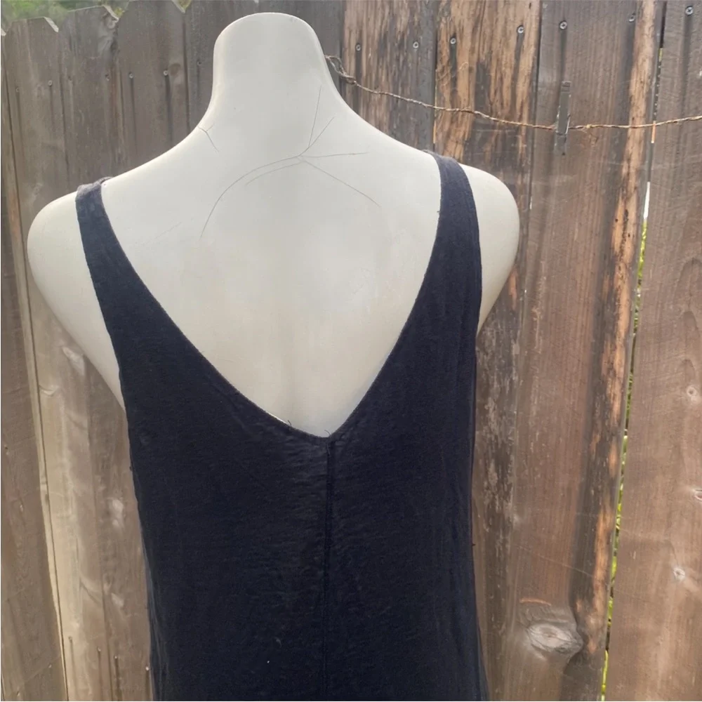 Moon & meadow linen blend Black Sleeveless Maxi Dress size large - Picture 3 of 7
